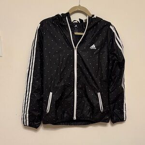Adidas Black and White Hooded Jacket